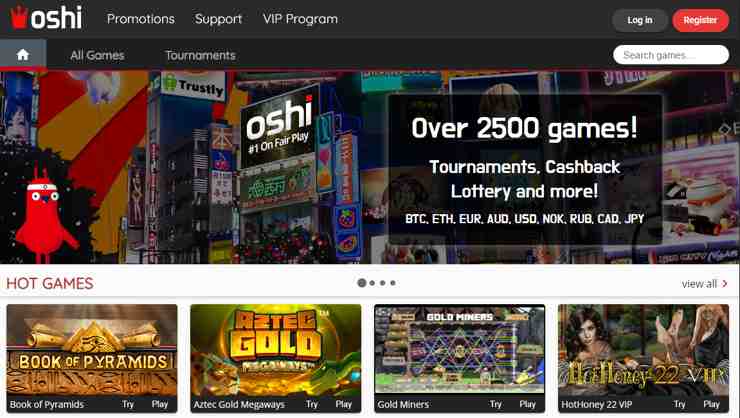 Casinos kommer Oshi som ytterligare ett online casino där ägarna har lyckats samla det bästa inom online casino