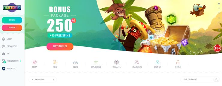 Spinia är ett nätcasino som i mångt och mycket påminner om ett svenskt casino, med snabba uttag, spel utan konto och en tillgänglig kundtjänst så har Spinia snabbt gjort sig ett namn på den