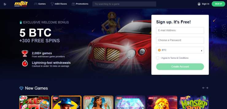 mBIT Casino - Gör en första insättning och ta emot 1 Bitcoin samt 100 free spins som välkomstbonus