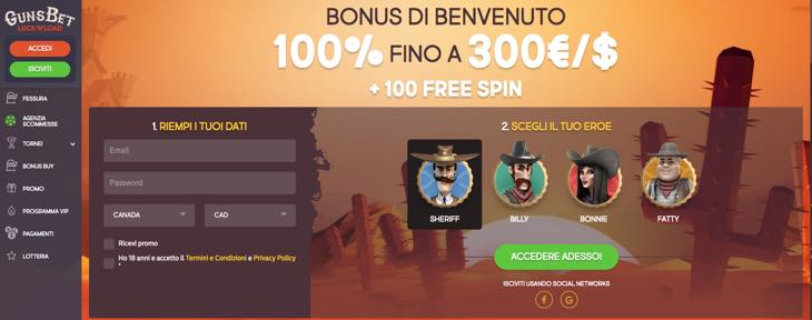 Gunsbet - bonus